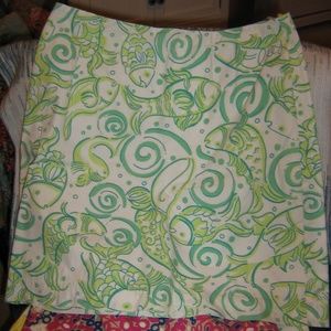 Lilly Pulitzer Skirt Fish Print Sz 12